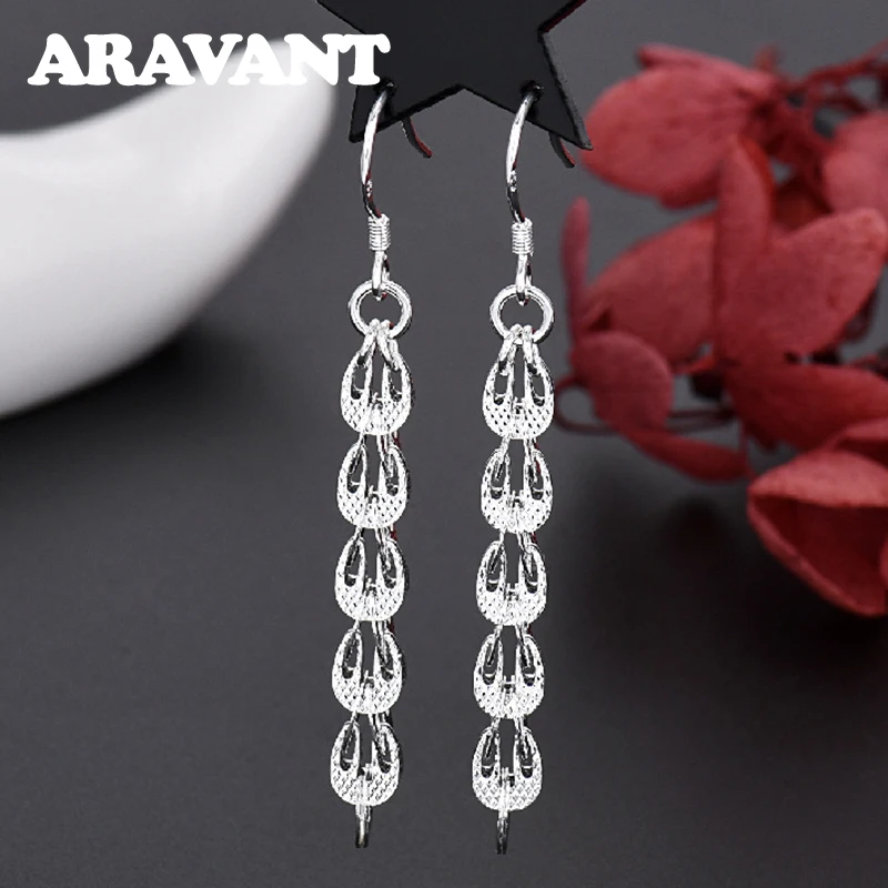 Picture 4: Aravant 925 Silver Long Drop Earrings For Women Fashion Jewelry