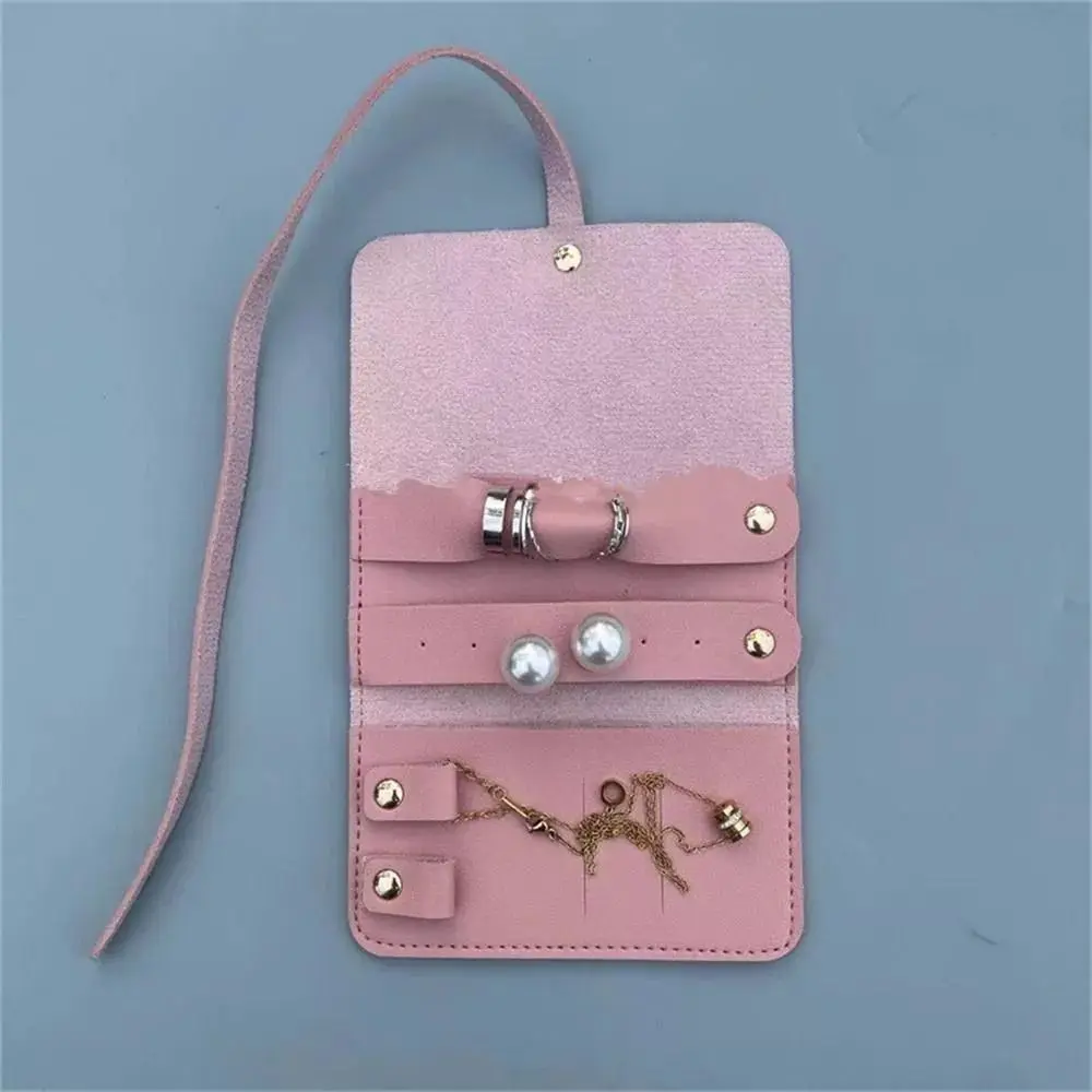 حقيبة مجوهرات عالية السعة ، تخزين قلادات قابلة للطي ، حقيبة سفر عالمية PU ، جديدة