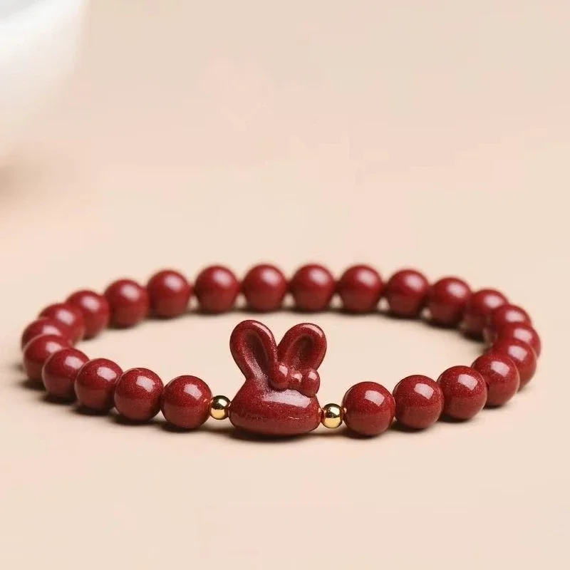 

Natural Cinnabar Bracelet Chinese traditional handicraft carving of Buddhist religious jewelry High Content Cinnabar Bracelets