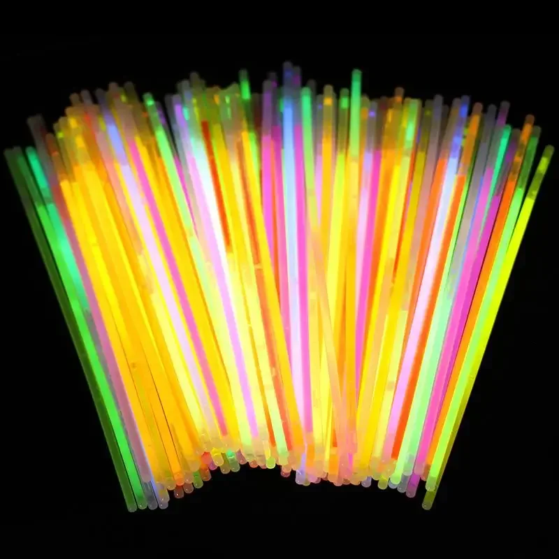 50/1 pezzi bastoncini luminosi per feste luce fluorescente bagliore nel buio bracciali collana luminoso colorato bastone luminoso decorazioni per feste di compleanno