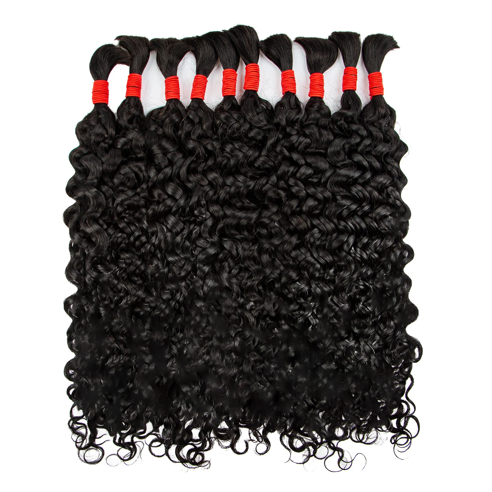 Water Wave Bulk Human Hair No Weft Natural Deep Wave Human Hair Bulk for Braiding 10A Curly Hair Extensions for Box Boho Braids