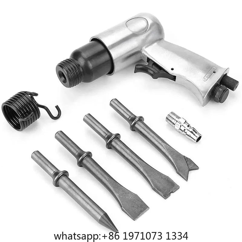 3/8'' 150mm Air Hammer Professional Handheld Pistol Gas Shovels Small Rust Remover Air Shovel Pneumatic Tools with 4 Chisels