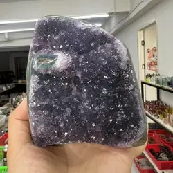 713g 10.7cm Natural Uruguay Dream Amethyst Quartz Crystal Cluster stand