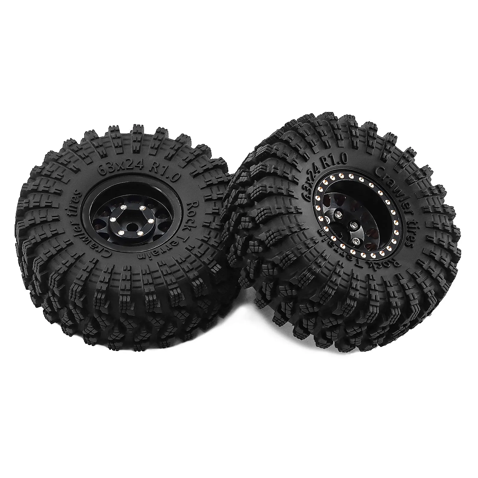INJORA Ruedas Beadlock De Latón 1.0 | Desplazamiento Negativo -4,7 Mm | 40,5 G Por Pieza | Compatible Con SCX24 TRX4M 1/24 1/18 | Mejora De Tracción Y Estabilidad