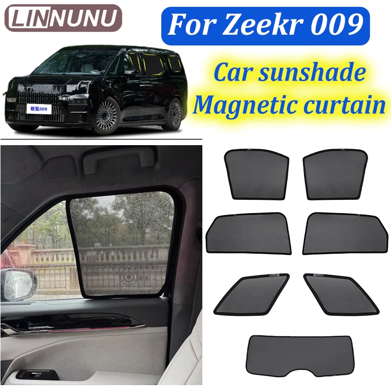 

Linnunu для Zeekr 009 2024 2025 автомобильный солнцезащитный козырек с магнитной сеткой, занавеска для бокового окна, солнцезащитный козырек, летние аксессуары для защиты от ультрафиолета