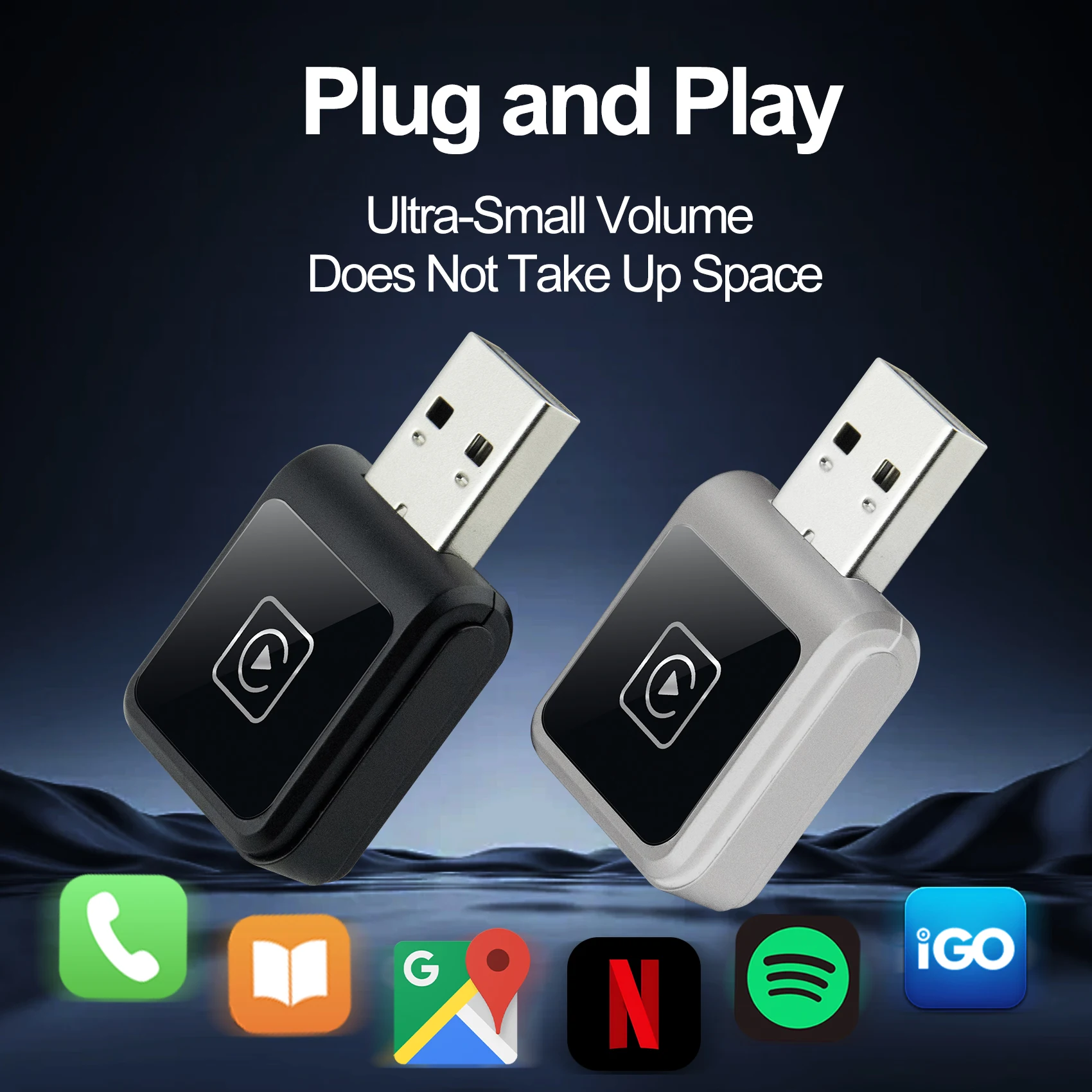 

Wireless Android Auto 5G WIFI 2 In 1 Carplay AI Box AI Smart Box Car Intelligent Systems Plug And Play For VW Toyota Nissan Benz