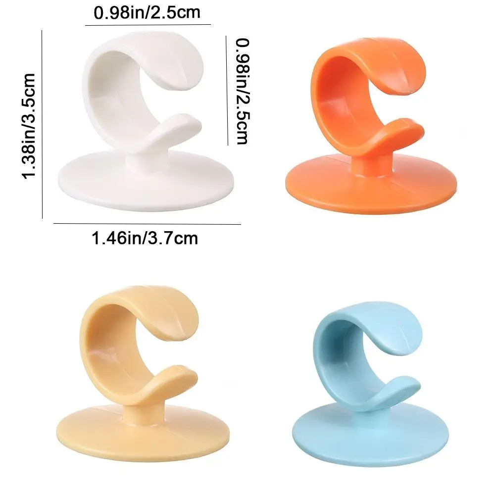 Plastic Plug Hook Multifunctional Wall Adhesive Non-marking Plug Storage Holder Nail-free Cord Storage Rack Office