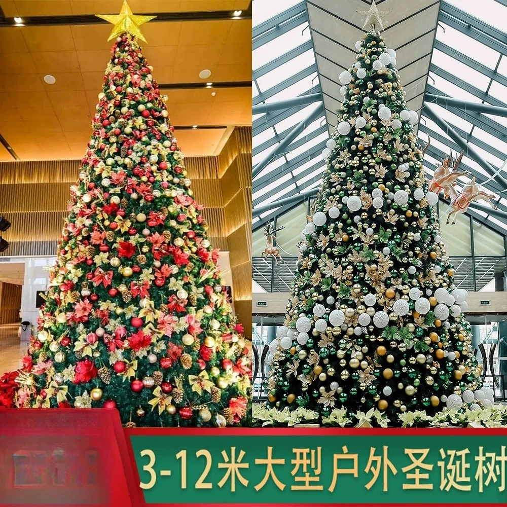 Luxury Luminous Encrypted Christmas Tree Frame Large Package 3/4/5 -12m Large Plaza Hotel Supermarket Decoration