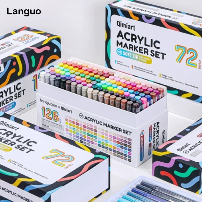 

New 9/126 Colors Acrylic Paint Markers Set Painting Pen Art Markers Graffiti for Disc Case Stone School Art Supplies Stationery