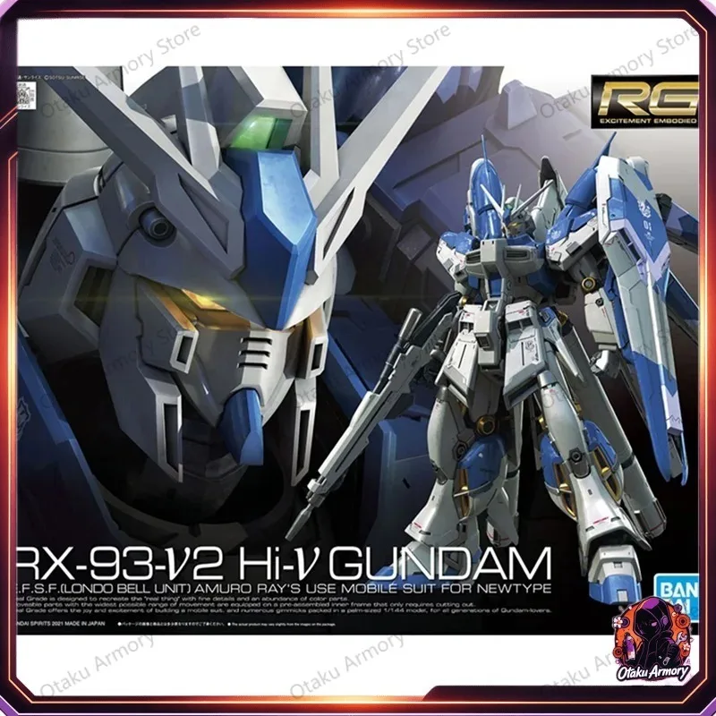 (In Stock) Bandai RG 1/144 RX‑93‑ν2 Hi‑ν Gundam Char's Counterattack Assembly Model Kit Desktop Collectible Gifts