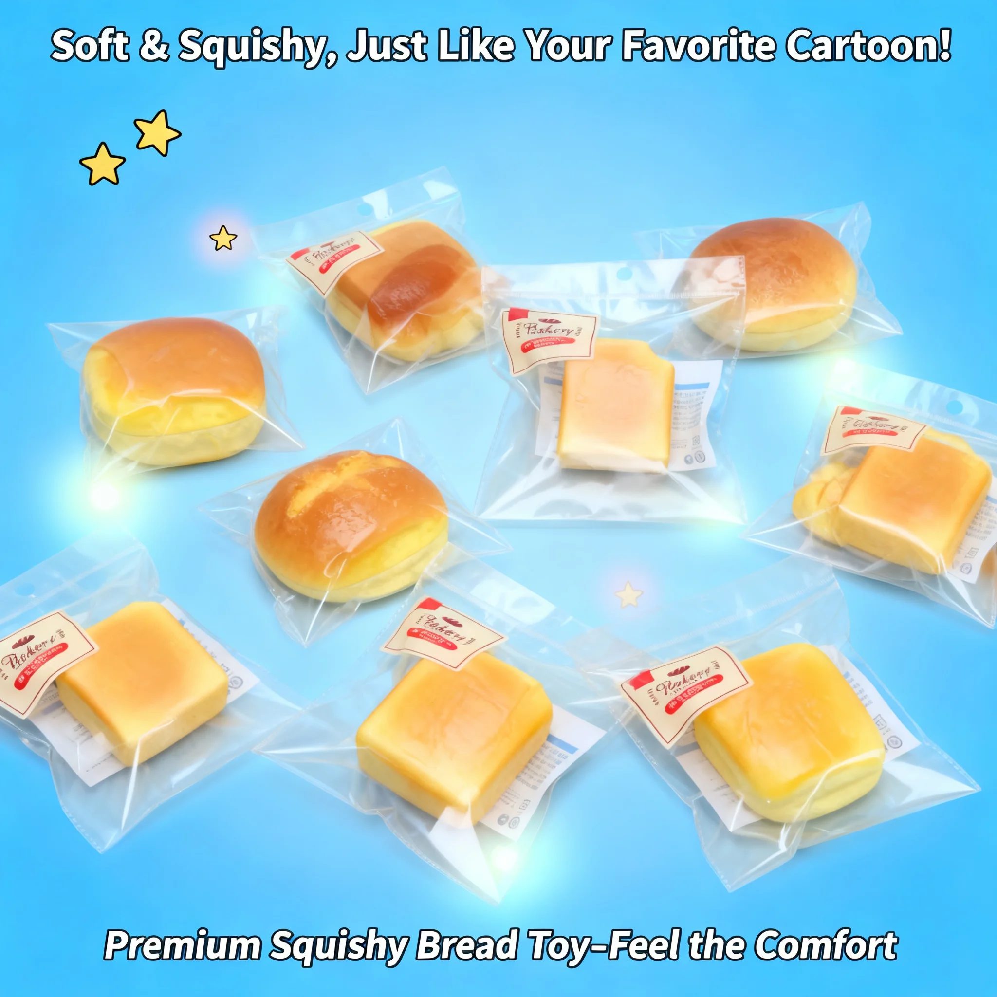 

Soft Simulation Squeeze Toy Stress Relief PU Bread Cookie Model Gift Slow Rising Props