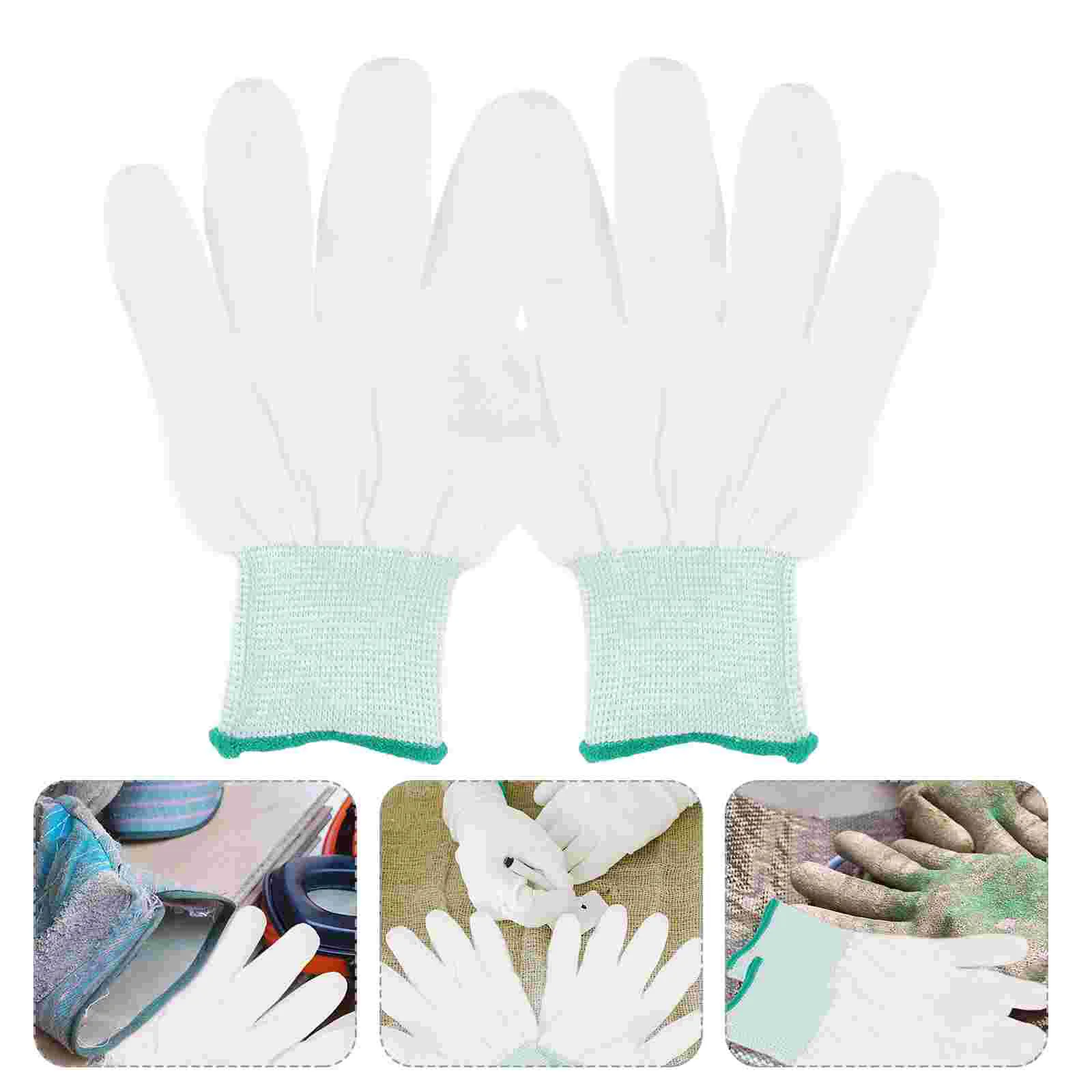 12 Pairs Anti-static Gloves Cotton Liners Quilting Dig Hand Grip Motion Controller Sewing Pu Antistatic
