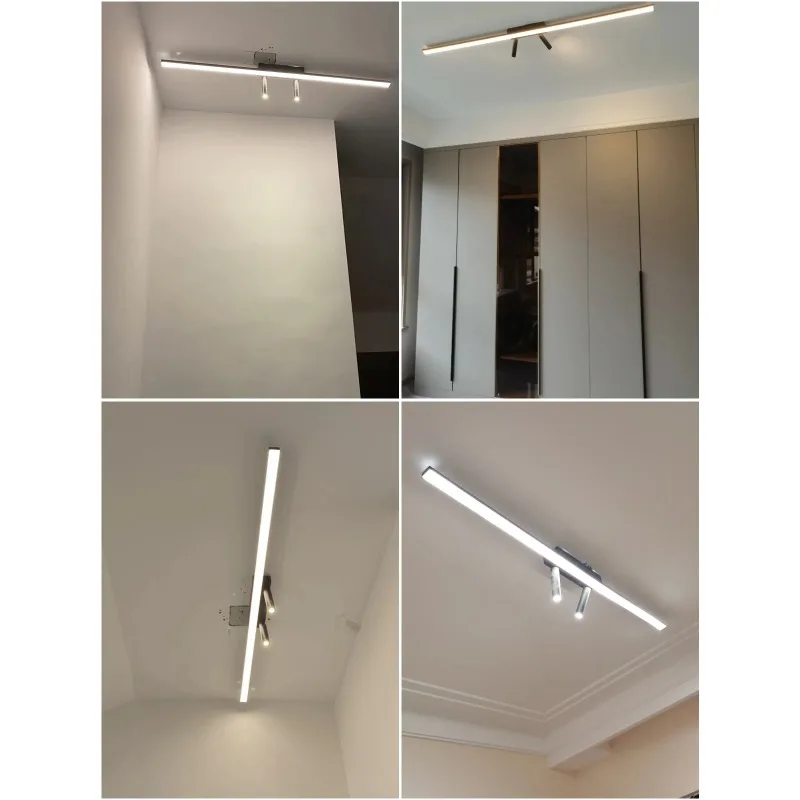 Nordic Led Ceiling Lamp For Living Dining Room Bedroom Closets Kitchen Aisle Strip Track Spotlight Background Lighting Fixture view 3
