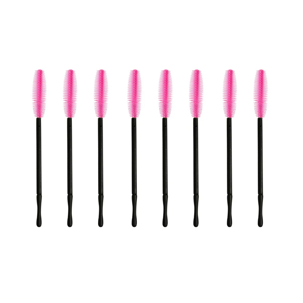 50 pz Usa E Getta Spazzola Per Ciglia Ciglia Sopracciglio Pettine Portatile Strumento Innesto Ciglia In Silicone Rotolo di Ciglia per le Ragazze Rosa Rossa