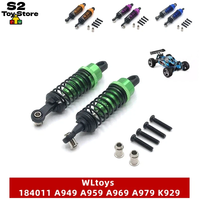 WLtoys RC Car Upgrade Aluminum Alloy External Spring Shock Absorbers For 184011 A949 A959 A969 A979 K929 Off Road Crawler Truck