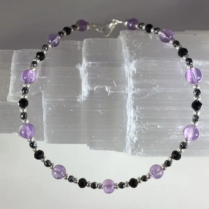 With Black Tourmaline and Hematite - Reiki Charged - Shields Aura From Negativity, Brings Calm Bracelet
