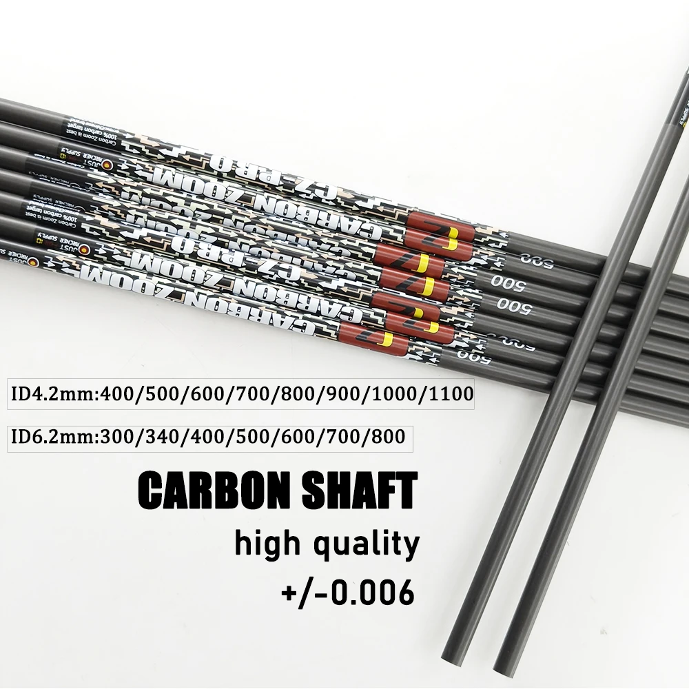 

12PCS ID4.2/6.2mm Spine300-1000 30/32 Inch Carbon Arrow Shaft Compound Recurve Bow Traditional Longbow Hunting Shooting Archery