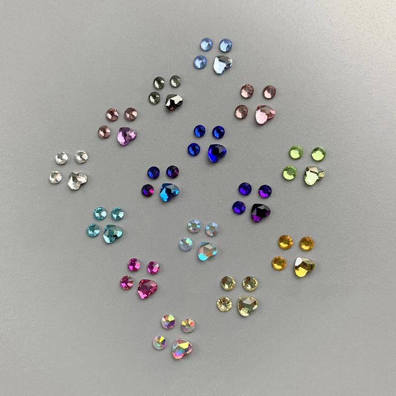 4 Stuks Tandheelkundige Tand Edelstenen Kristal Diamant Ornament Kat Poot Kleur Tanden Sieraden Kunstgebit Acryl Tanden Decoratie