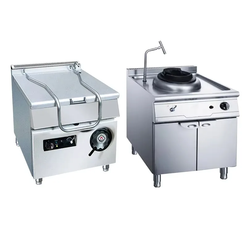 

Stainless Steel Commercial Vertical Western Style Ggas Wok Cabinet Kitchen Equipment Restaurant Ggas Tilting Braising Pan