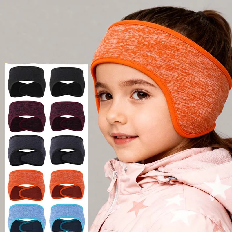 

Adjustable Outdoor Sports Cold Protection Headband with Magic Tape Electric Car Warm Children Ear Cover for Parent-Child Cycling