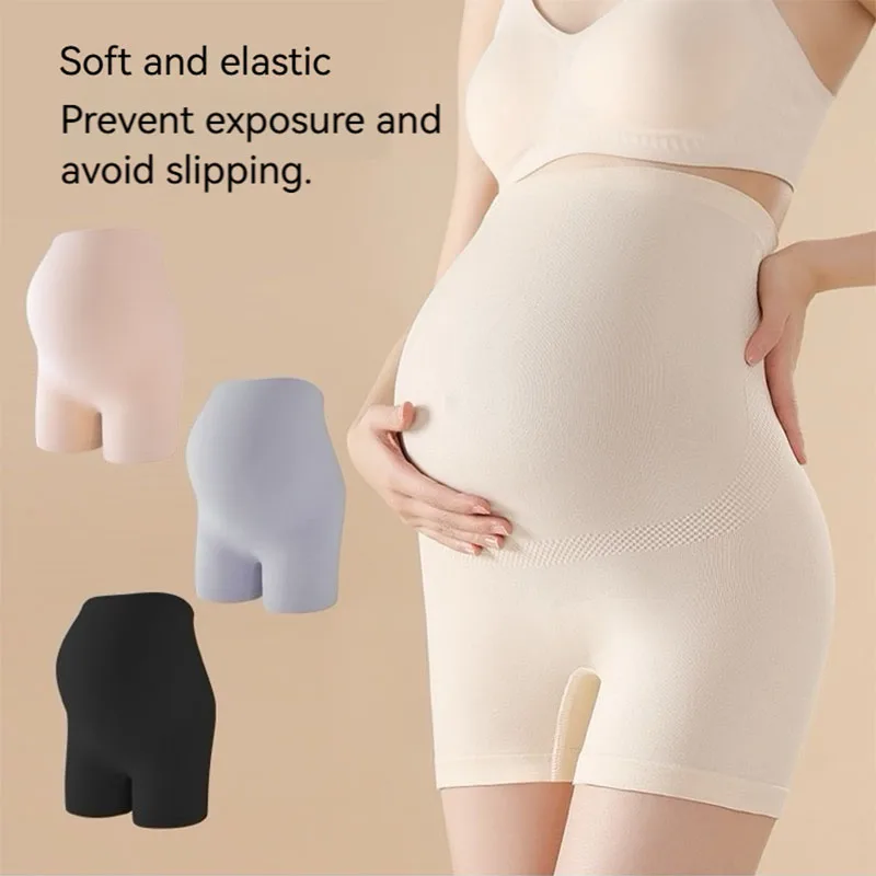 

Summer Thin Breathable Maternity Safety Pants Woman Base Shorts 7A Antibacterial Crotch Women's Panties Pregnant Leggings Shorts