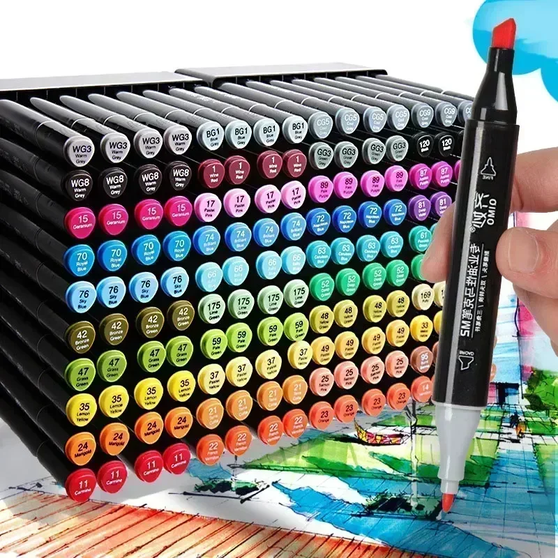 für Schüler, Schulbedarf, Schreibwaren, Kinder, Geschenk, 12/30 Farben, doppelköpfiges, öliges Marker-Set, Skizze, Zeichnung, Graffiti-Kunstmarker