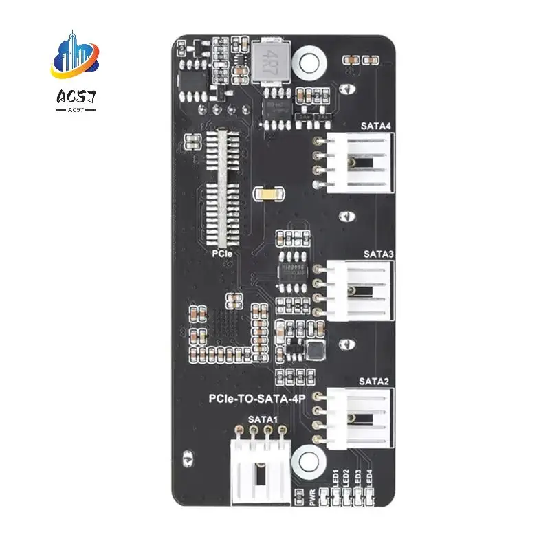

AC57-For Raspberry Pi Compute Module 4 CM4 Pcie To SATA PCI-E To Four-Way SATA3.0 Card 6Gbps High-Speed SATA Expansion Board