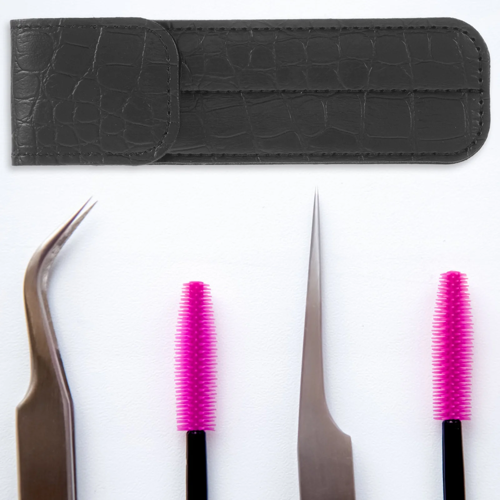 

Anti-Static Lash Tweezer Case Eyelash Extension Storage Bag Portable Compact Tweezer Holder For Beauty Salon Travel Use