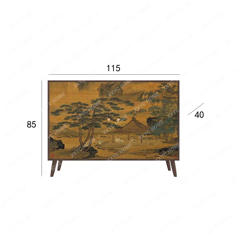 

A entrance cabinet pine wood storage and storage integrated decorative cabinet