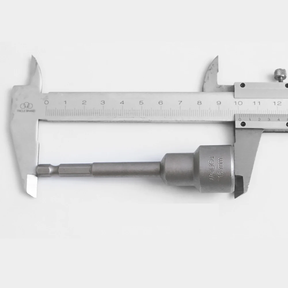 Mata soket heksagonal panjang 100mm, mata bor elektrik 5mm ~ 19mm, lengan kunci pas bor 6.35mm, batang heksagonal, adaptor soket Impact untuk peralatan listrik