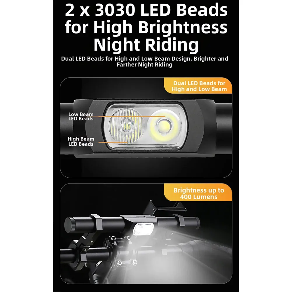 

28*25*3cm Bicycle Handlebar Mount Aluminum Alloy Mount 6 Lighting Modes Detachable Battery Design Easy Battery Replacement