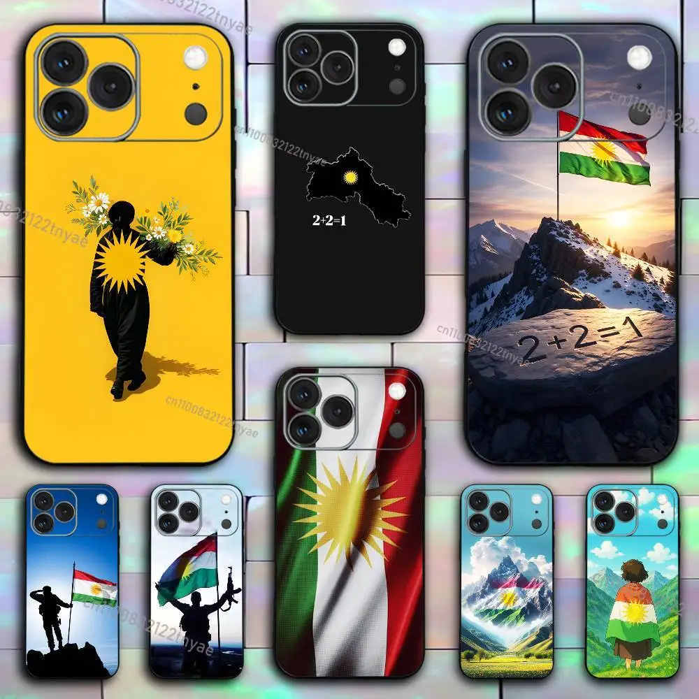 

Kurdistan Flag Art Emery Phone Case For iPhone 17,16,15,14,13,12,11,Pro,X,XS,Max,XR,Plus,Mini Soft Silicone Black Shockproof TPU