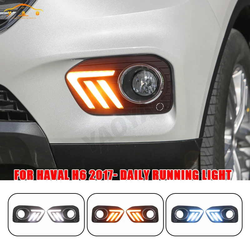 

2PCS LED Daytime Running Light For Haval H6 2017 2018 Turn Signal Car DRL Fog Lamp Decoration