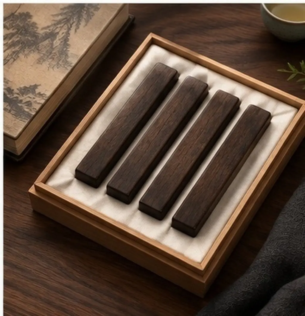 4 pcs Weight Paperweight Office Desk Chinese Halloween Christmas New Year Accessories Wood