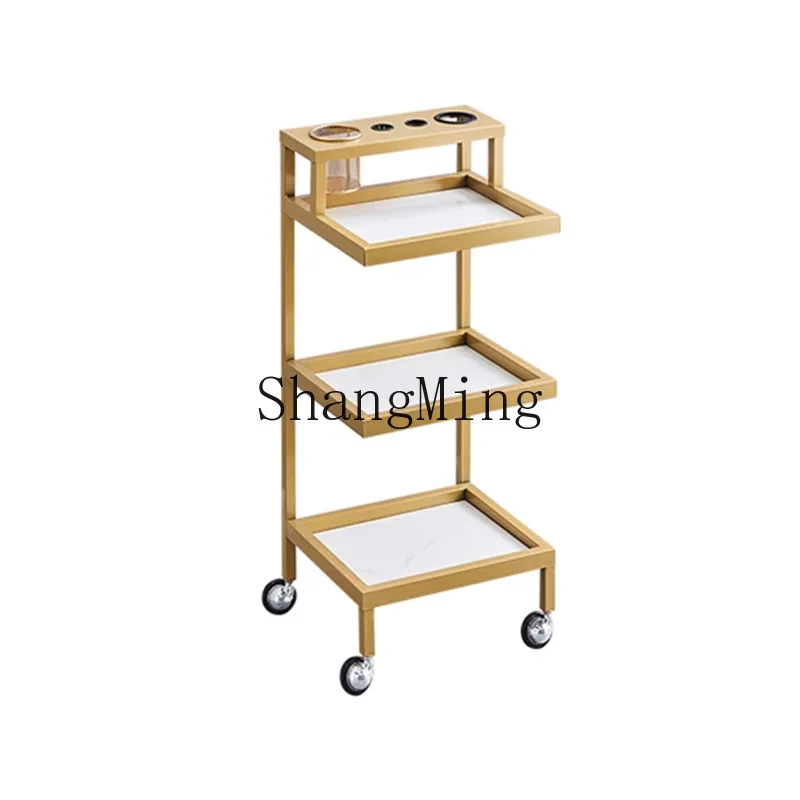 FG Internet celebrity trendy shop hairdresser tool platform mirror table hair cutting trolley barber shop work cabinet