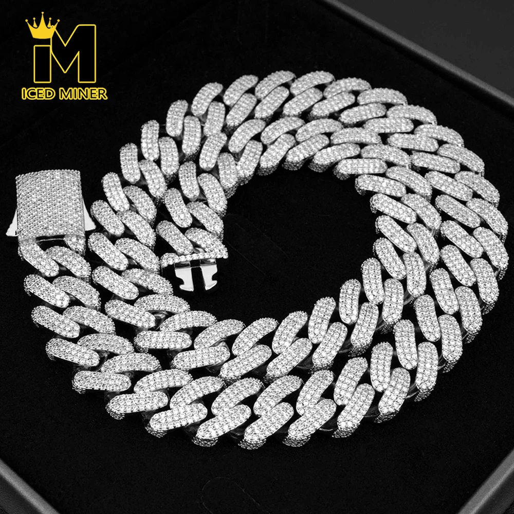 

18mm Classic Cuban Link Chain Necklaces for Men Women Bling Zircon Hip Hop Jewelry Free Shipping