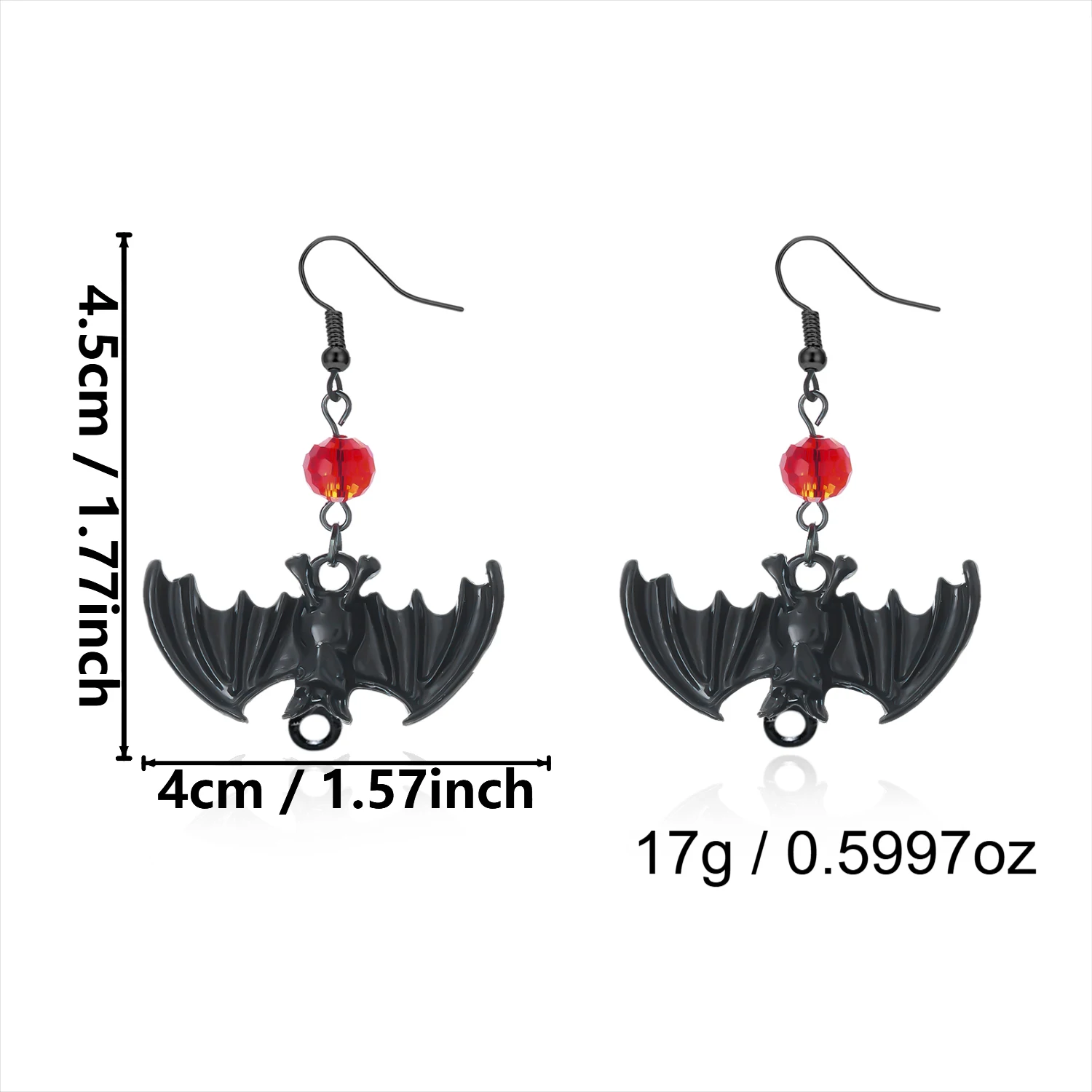 Gotische Vampirfledermaus-Ohrringe für Frauen, exquisite schwarze Kristall-Spinnen-Tier-Quasten-Ohrhänger, Halloween-Party-Schmuckgeschenk – Detail 10