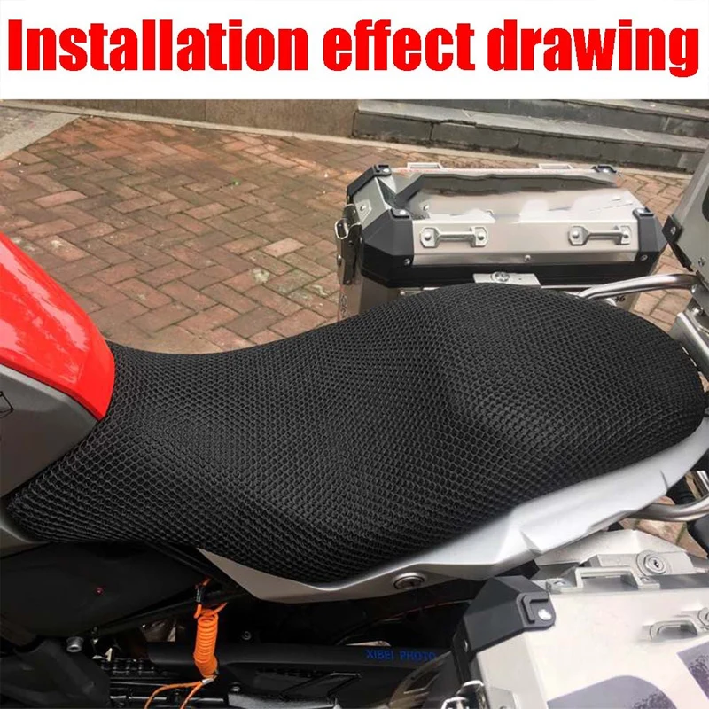 For BMW G310GS G310R G 310 G310 GS R 3D Anti-Slip Cushion Mesh Protecting Seat Cover Fabric Saddle Black Motorcycle Accessories
