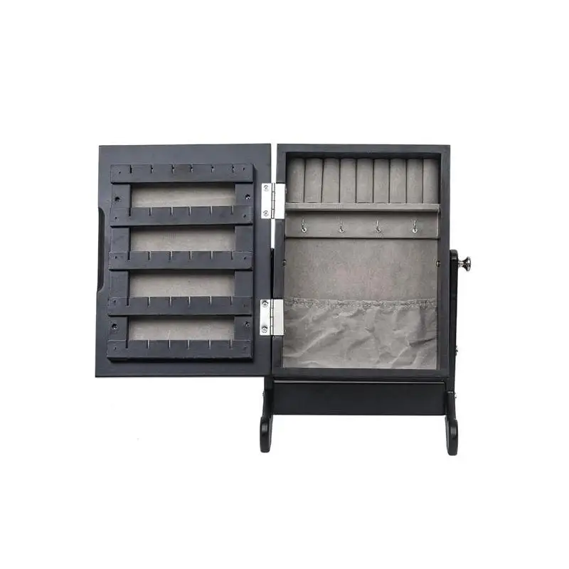 صندوق تخزين خزانة المجوهرات الصغيرة مع حامل - شاشة كونترتوب، لمسة نهائية سوداء لسهولة الوصول وأنيقة #6