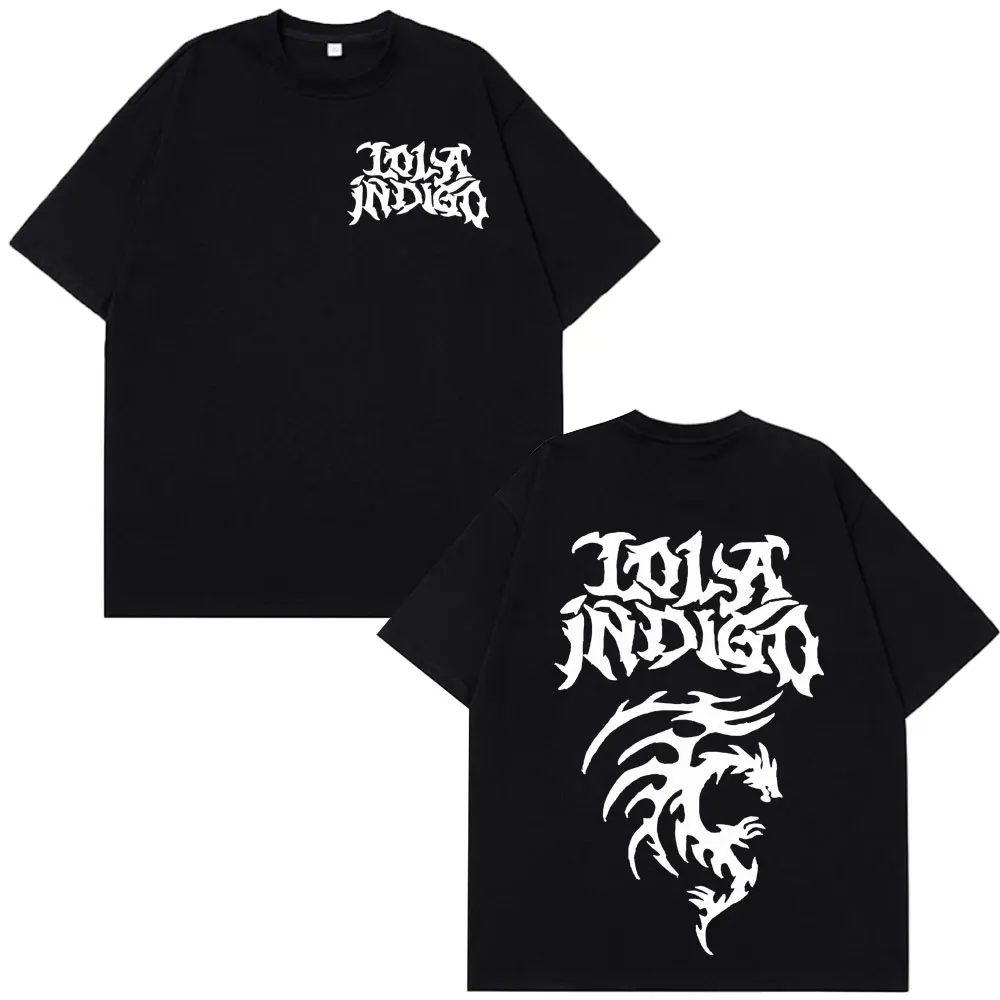 

Футболка Lola Indigo Tour 2025, мужские и женские модные футболки большого размера, повседневные хлопковые свободные повседневные футболки с короткими рукавами высокого качества