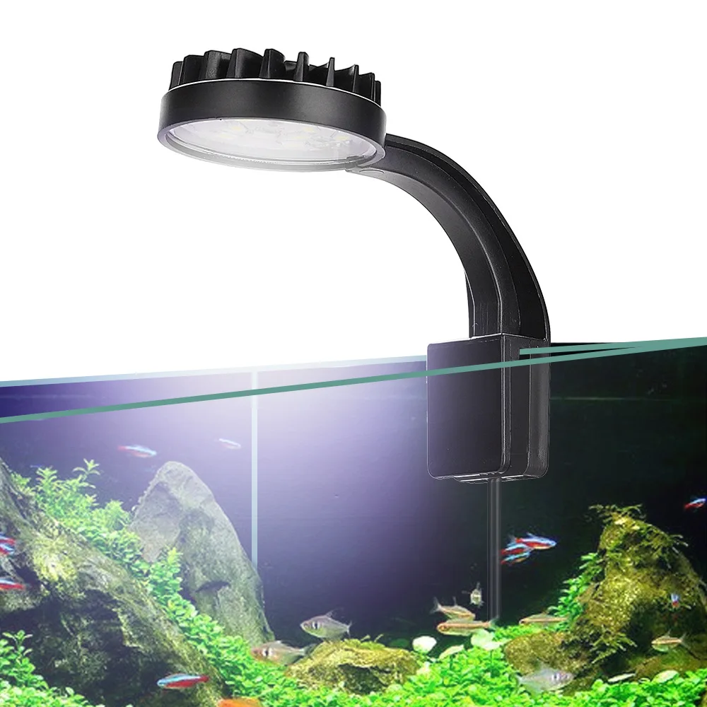 USB Mini LED Fish Tank Clip Lamp Blue And White Light Small Grass Aquatic Plant Lighting Lamp for Aquarium Decoration