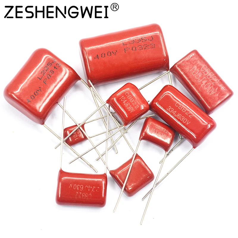 10PCS 63V 100V 250V 400V 450V 630V 2000V CBB22 Polypropylene film capacitor 101 103 104 105 125J 221 222 223 224 225 332 333 334