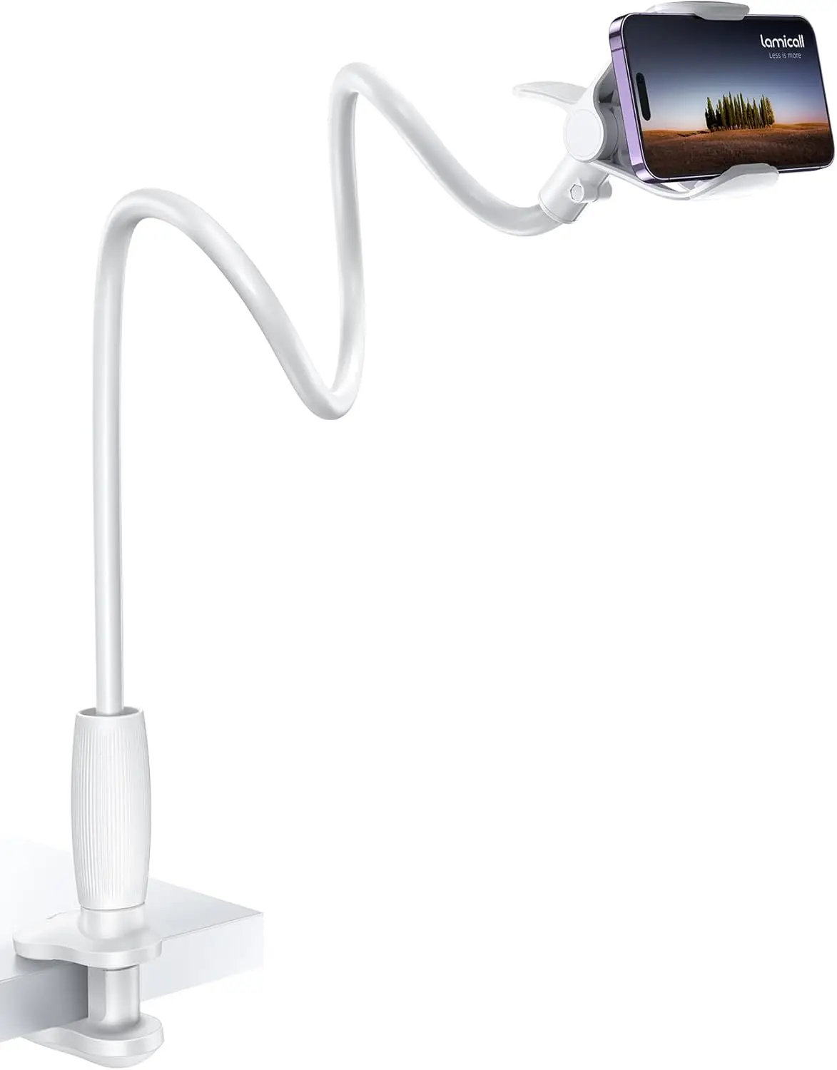 

Adjustable Gooseneck Phone Holder for Bed & Desk - 360° Flexible Clip Mount, Universal Compatibility