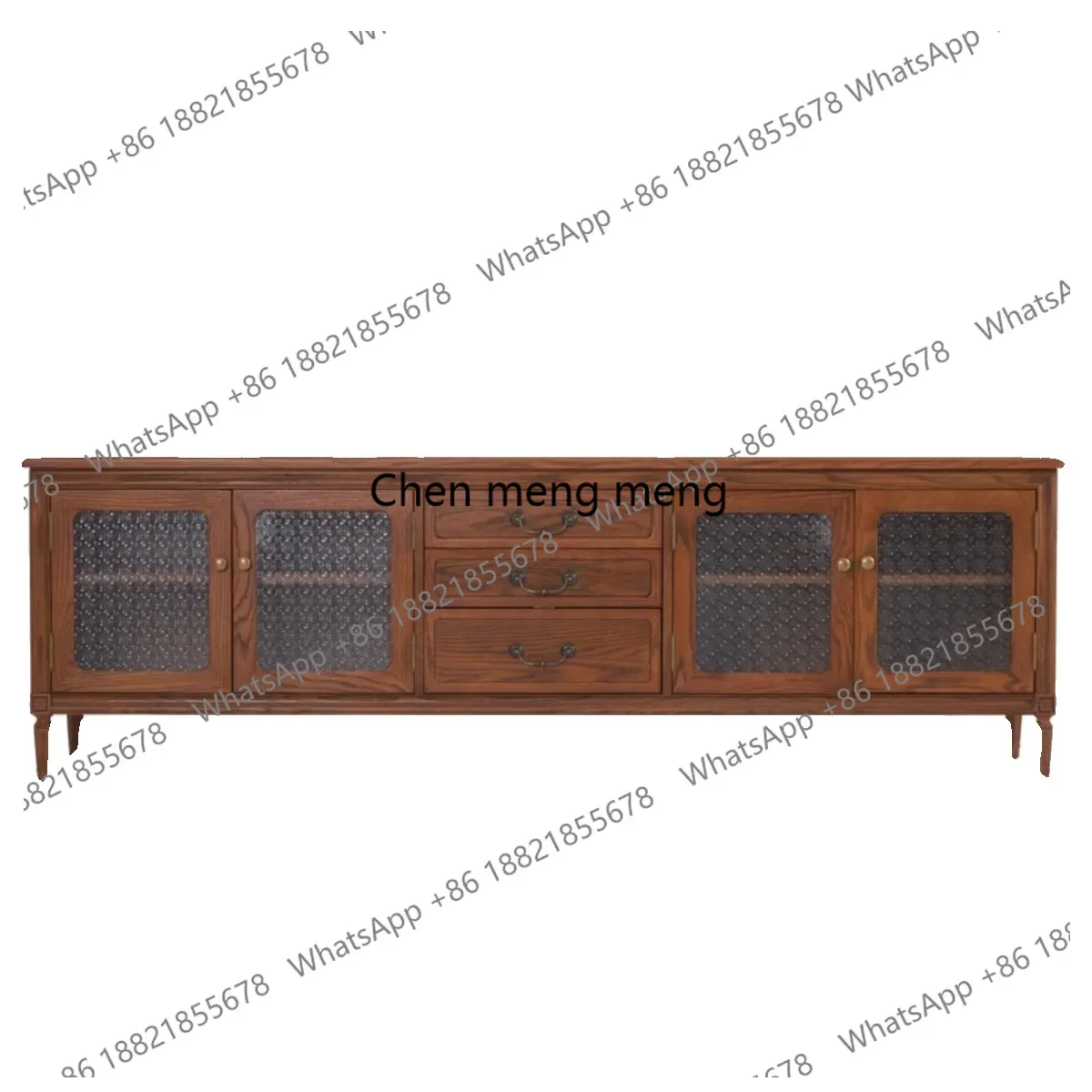 TV Cabinet American Retro Solid Wood Living Room Coffee Table Set Home Floor Cabinet Sideboard Nordic