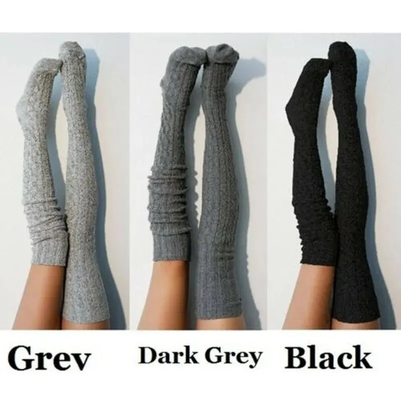 1 Pair Warm and Stylish Over the Knee Knit Socks for Women - Preppy Thermal Winter High Stocks with Thickened Material image 6