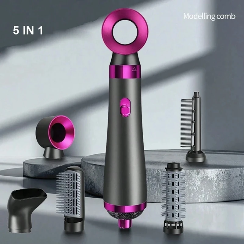 ABKR pengering rambut multifungsi, pengering rambut Ion negatif portabel, lima dalam satu colokan EU