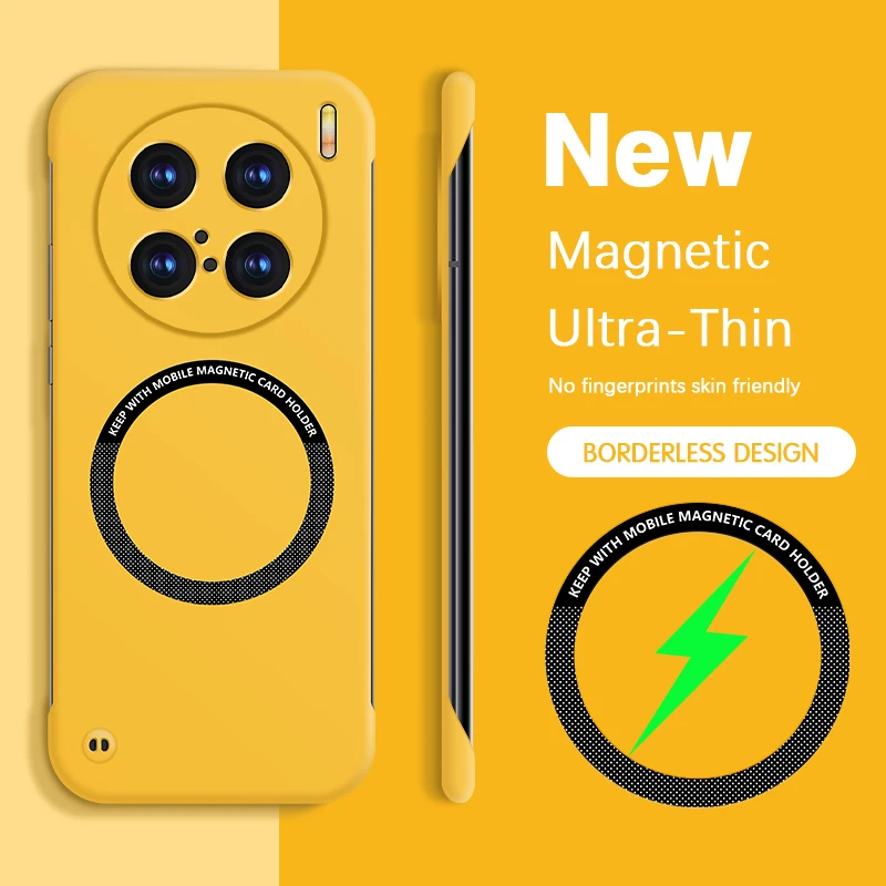 Coque de tlphone magntique fine originale pour VIVO X100 X100s Pro Ultra 5G X100Pro X100Ultra, charge sans fil, couverture arrire rigide sans cadre