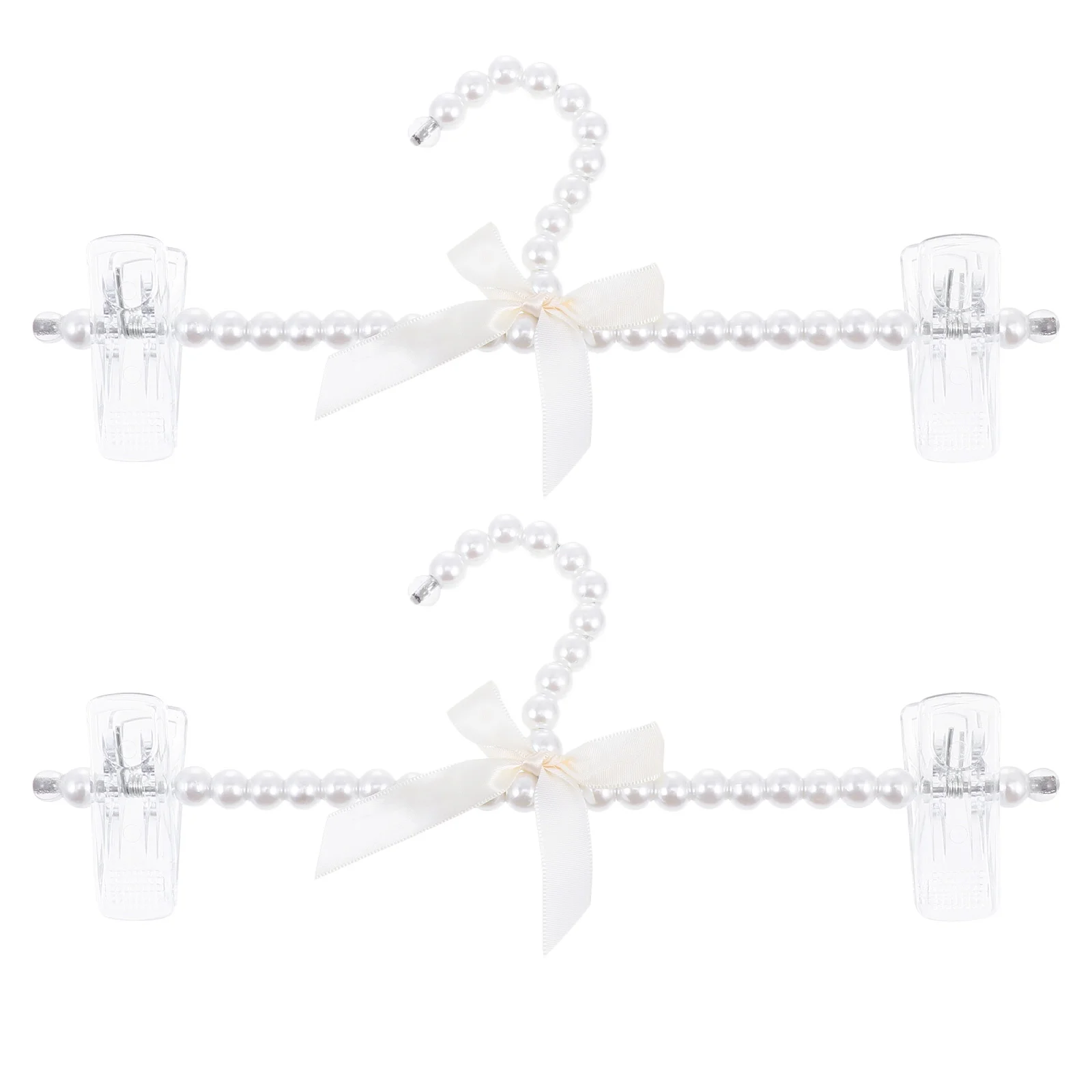 

2 Pcs Pearl Hanger Pants Hangers Hanging Creative Coat Rack Multifunction Clothes Decorative Plastic Fashion