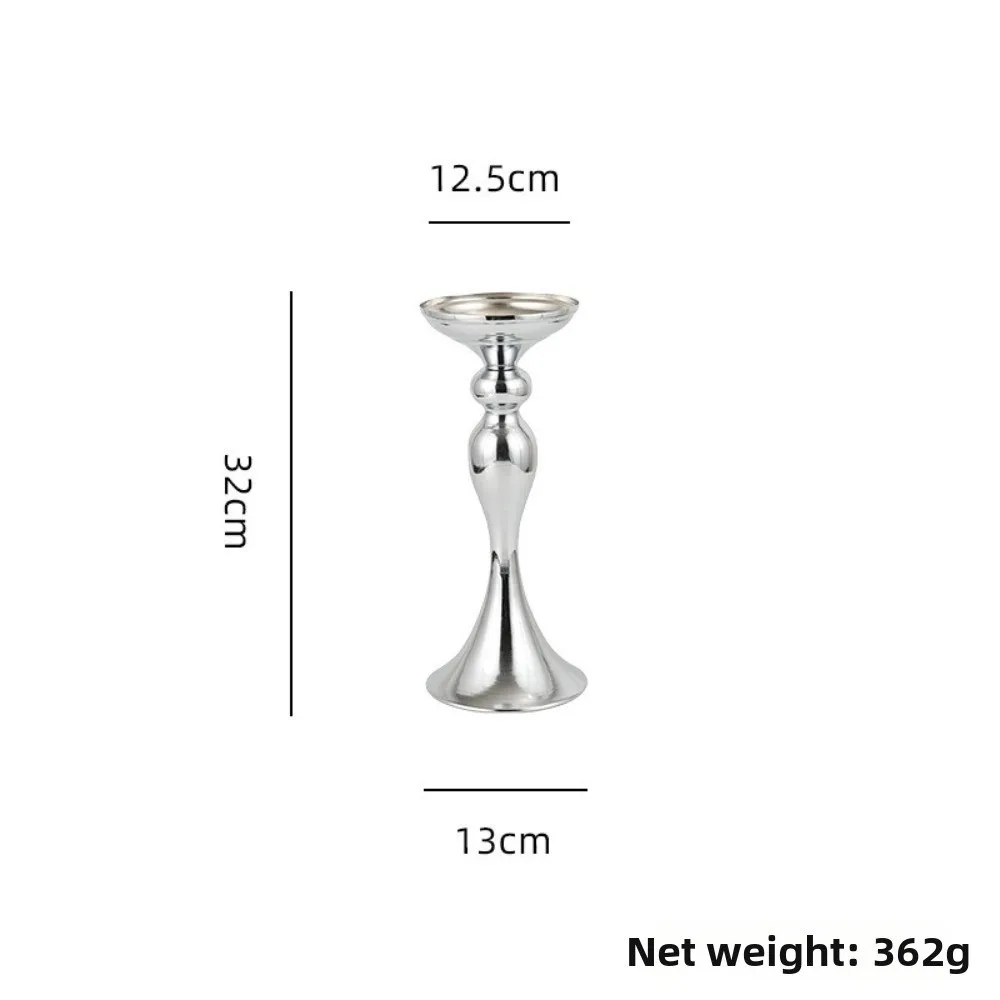 Elegant Iron Candle Holder Plated Finish Wedding Road Guide Candlelight 32/38/50cm Flower Vase Base Dinner Table Decoration