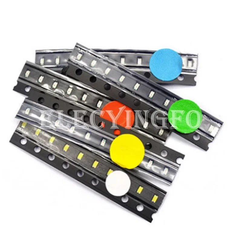 100pcs 0402 0603 0805 1206 1210 3528 5050 5730 SMD LED Red Yellow Green White Blue Orange Light Emitting Diode Clear LED Set